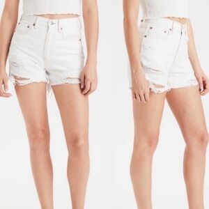 American Eagle 90s Boyfriend Denim Shorts White 16 / 33